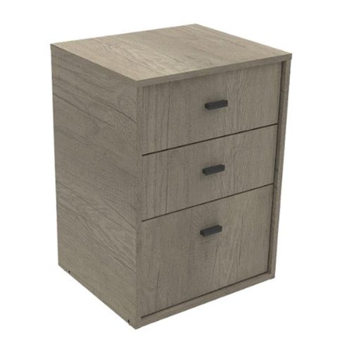 Mesa De Luz 3 Cajones Linea Benethon Color Nebraska Gris Mosconi